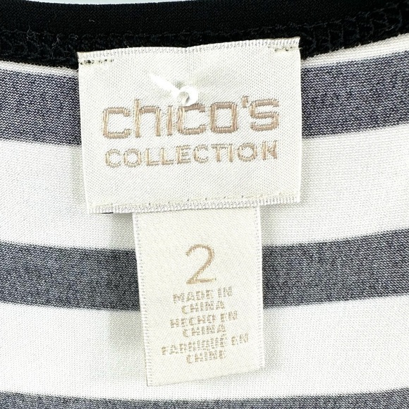 Chicos Collection Size 2 US 12 Large Knit Kit Diagonal Striped Maxi Dress Slinky - Picture 7 of 12